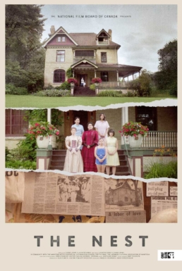 Affiche conceptuelle The Nest inspirée des histoires liées à la maison et à ses anciennes habitantes.